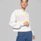 Women's Color Block Hoodie - Wild Fable Ivory/purple