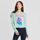 Notorious B.i.g. Women's Biggie Long Sleeve Cropped T-shirt (juniors') - Jade Green