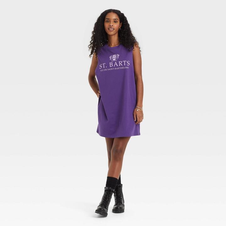 Iml Women's St. Barts Graphic Tank Dress - Plum Purple