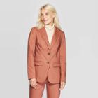 Women's Long Sleeve Button-front Blazer - A New Day Blush