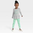 Toddler Girls' Clover Long Sleeve Top & Bottom Set - Cat & Jack Gray