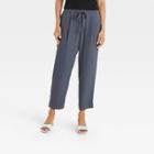 Women's High-rise Tapered Fluid Ankle Pull-on Pants - A New Day Navy