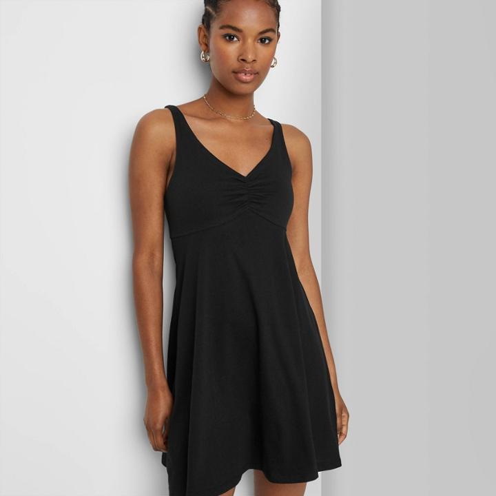 Women's Sleeveless Knit Skater Dress - Wild Fable Black