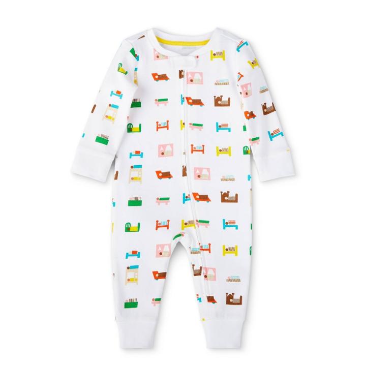 Baby Bed Print Long Sleeve Pajama - Christian Robinson X Target White Newborn