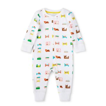 Baby Bed Print Long Sleeve Pajama - Christian Robinson X Target White Newborn
