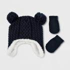 Baby Boys' Hat And Glove Set - Cat & Jack Blue 6-12m, Toddler Girl's