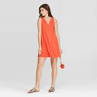 Women's Sleeveless Scoop Neck At Knee Tank Dress - Universal Thread Orange
