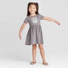 Petitetoddler Girls' Disney Frozen Short Sleeve Elsa And Anna Dress - Gray