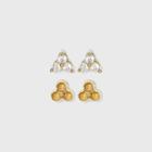14k Gold Plated Cubic Zirconia Ball Cluster Stud Earring Set - A New Day