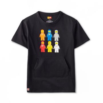 Kids' Adaptive Lego Minifigure Astronauts Graphic Short Sleeve T-shirt - Lego Collection X Target Black