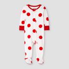 Baby Girls' Dot Footed Pajama - Cat & Jack Red Newborn