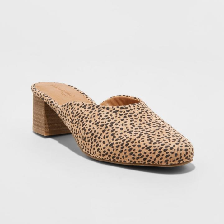Women's Aviana Microsuede Block Heeled Mules - Universal Thread Brown