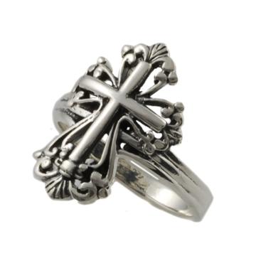 Skyline Silver Elegant Cross Ring - Silver