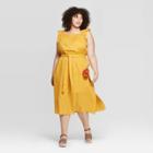 Women's Plus Size Ruffle Sleeve Square Neck Midi Dress - Universal Thread