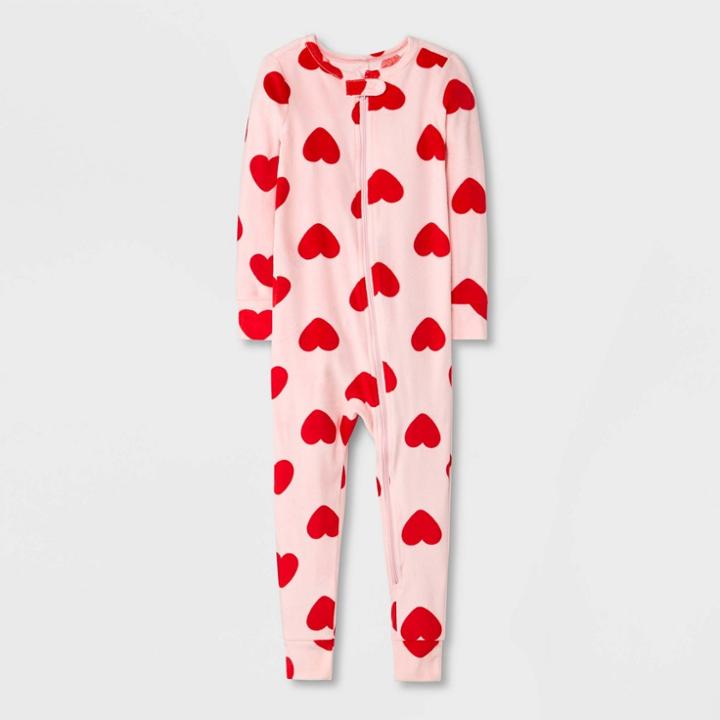 Toddler Girls' Hearts Pajama Romper - Cat & Jack