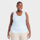 Women's Plus Size Slim Fit Tank Top - A New Day Blue