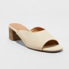 Women's Rosalynn Block Heeled Mules - Universal Thread Bone (ivory)
