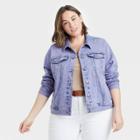 Women's Plus Size Denim Jacket - Ava & Viv Purple X