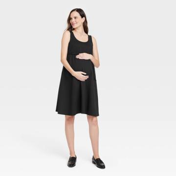 Ponte Maternity Tank Dress - Isabel Maternity By Ingrid & Isabel Black