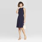 Women's Sleeveless Crewneck Linen Dress - A New Day Navy (blue)