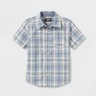 Oshkosh B'gosh Toddler Boys' Short Sleeve Plaid Button-down Shirt - Blue/yellow