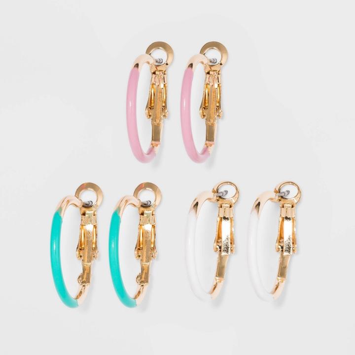 Epoxy Hoop Earring Set - Wild Fable , Women's,