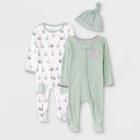 Baby Boys' 2pk Llama Sleep N' Play With Hat - Cloud Island Light Green