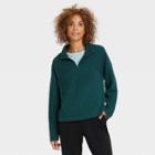 Women's Quarter Zip Sweatshirt - A New Day Green