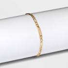 Gold Plated Initial 'k' Bar Figaro Chain Bracelet - A New Day Gold