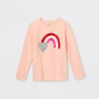 Girls' 'valentine's Day Rainbow' Long Sleeve Graphic T-shirt - Cat & Jack Powder Pink