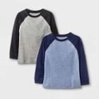 Toddler Boys' 2pk Jersey Knit Long Sleeve T-shirt - Cat & Jack Black/navy