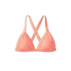 Junior's Sustainably Made Ribbed Triangle Bikini Top - Xhilaration Coral