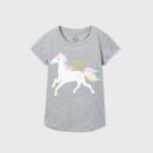 Girls' L.o.l. Vintage Rainbow Unicorn Short Sleeve Graphic T-shirt - Gray
