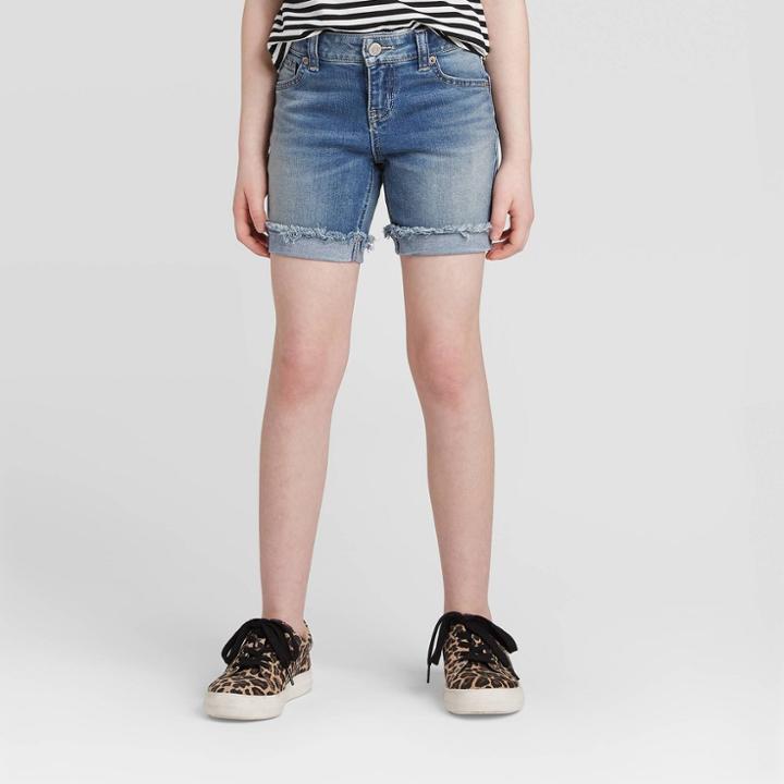 Girls' Midi Jean Shorts - Cat & Jack Medium Wash Xs, Girl's,