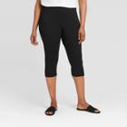 Women's Plus Size Capri Leggings - Ava & Viv Black X, Women's