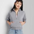 Women's Quarter Zip Sweatshirt - Wild Fable Gray