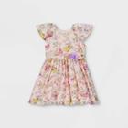 Disney X Pippa & Julie Toddler Girls' Disney Princess Floral Short Sleeve Woven Dress - Pink