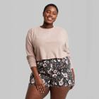 Women's Plus Size Long Sleeve Thermal Henley T-shirt - Wild Fable Rose