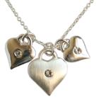 Zirconmania Zirconite Heart Charms Pendant Necklace Silver