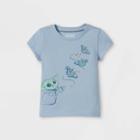 Toddler Girls' Star Wars Baby Yoda & Butterflies Cap Sleeve Graphic T-shirt - Blue 2t - Disney