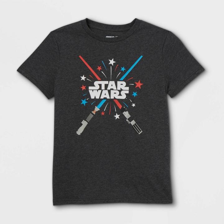 Boys' Star Wars Glow Sabers Short Sleeve Graphic T-shirt - Black