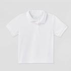Toddler Boys' Short Sleeve Interlock Uniform Polo Shirt - Cat & Jack White