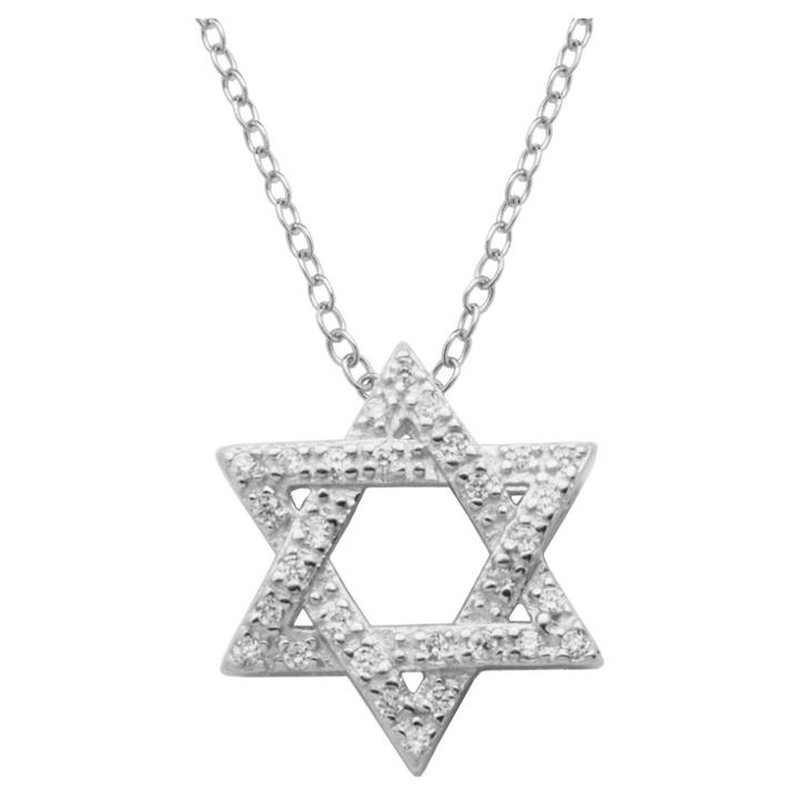 Target Sterling Silver Cubic Zirconia Star Of David Pendant Necklace