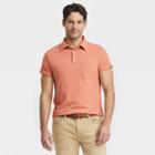 Men's Standard Fit Short Sleeve Collared Polo T-shirt - Goodfellow & Co Orange