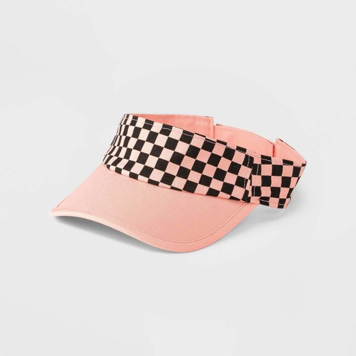 Kids' Checkered Visor - Art Class Black/pink