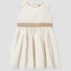 Toddler Girls' Tulle Sleeveless Dress - Just One You Made By Carter's Ivory Gold