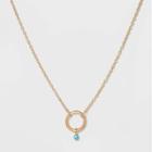 Delicate Stone Necklace - A New Day Turquoise/gold