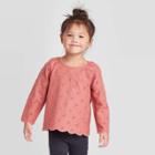 Toddler Girls' Woven Eyelet Blouse - Art Class Coral 12m, Toddler Girl's, Red