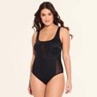 Target Women's Slimming Control Mesh One Piece Swimsuit - Beach Betty By Miracle Brands Black
