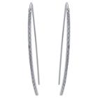 Distributed By Target Women's Sterling Silver Diamond Cut Arched Stick Drop Earrings